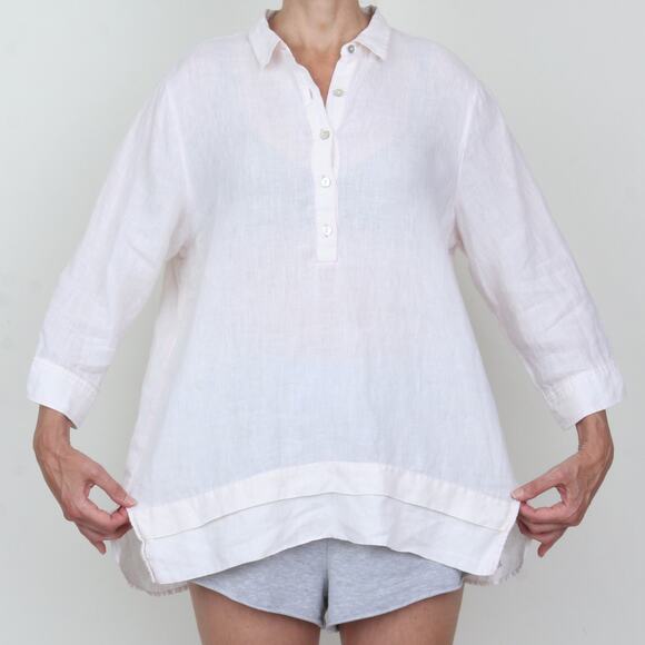 J. Jill 100% Linen Tunic Long Shirt L - Picture 3 of 8